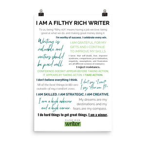Filthy Rich Writer Manifesto Poster