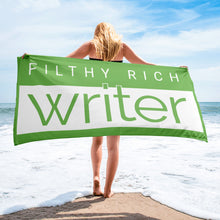 Load image into Gallery viewer, Filthy Rich Writer Beach Towel - Green
