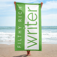 Load image into Gallery viewer, Filthy Rich Writer Beach Towel - Green
