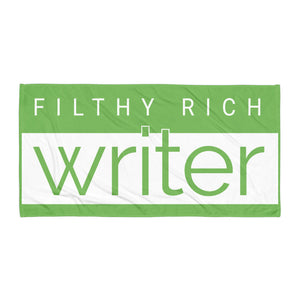 Filthy Rich Writer Beach Towel - Green