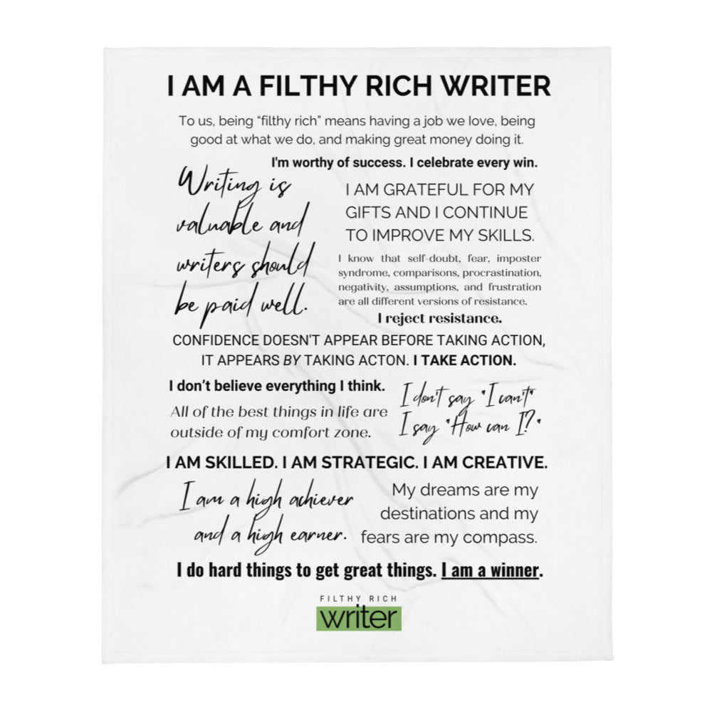 The Filthy Rich Writer Manifesto Fleece Blanket